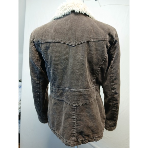 Vintage Braeton y2k corduroy brown jacket‎ Fur trim womens medium 90s - Picture 7 of 11